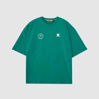 "Off-Trail" Oversized Green T-Shirt